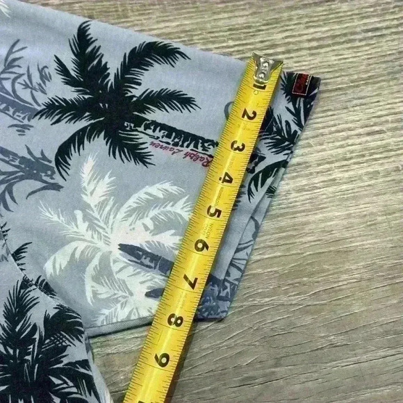 Ralph Lauren Chaps Hawaiian Shirt Mens Large Blue Floral Tropical Button Up Camp - Picture 11 of 13